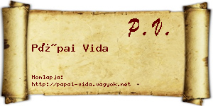 Pápai Vida névjegykártya